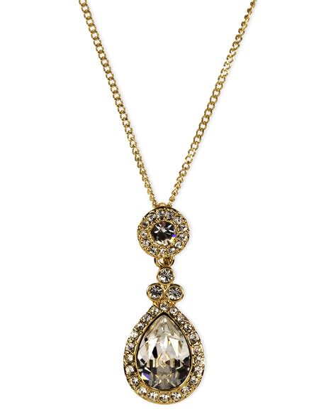 givenchy necklace gold tone swarovski element pendant necklace|Givenchy bracelet with Swarovski stones.